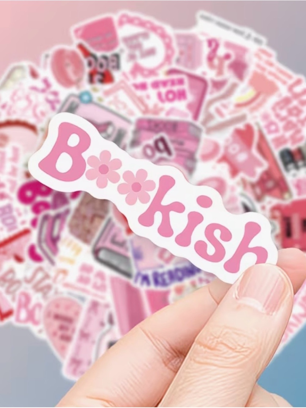 62 Feeling Bookish Pink Stickers Book Lover Library